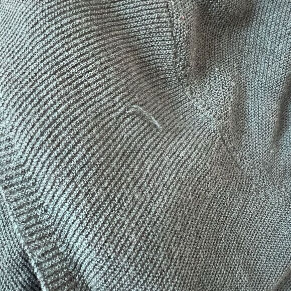 Eileen Fisher Long Line Cardigan Merino Wool Open Front Green Size Medium Mesh - Picture 11 of 11